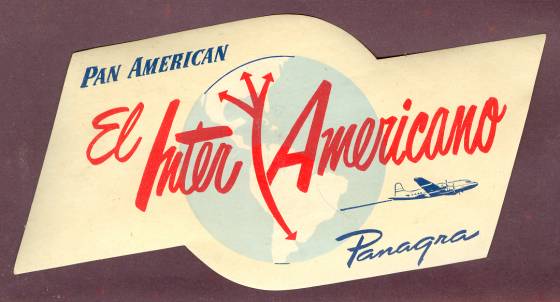 A 1950s El Inter Americano label in red, white and blue.
